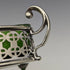 British Antique Butter Dish Silver Plate & Green Glass Inner